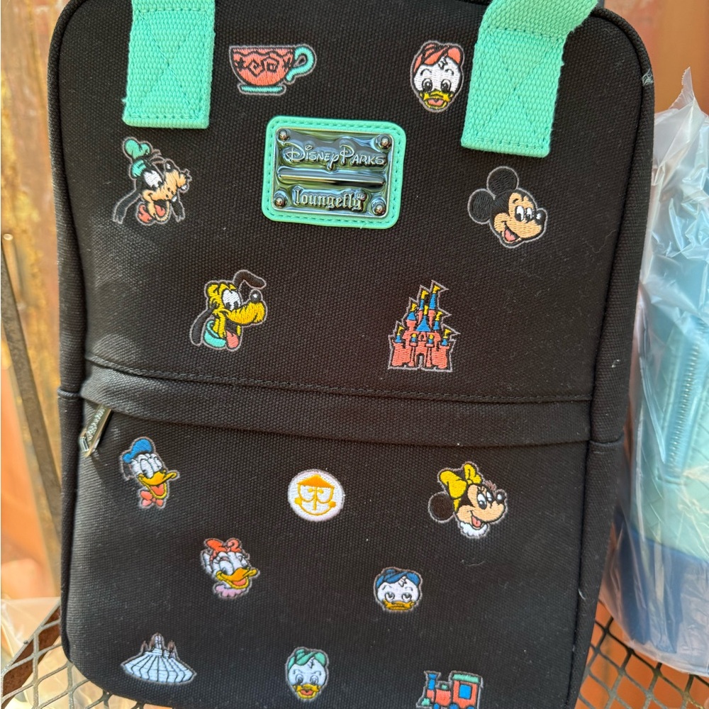 Loungefly Black and Teal Disney Parks Kids Backpack